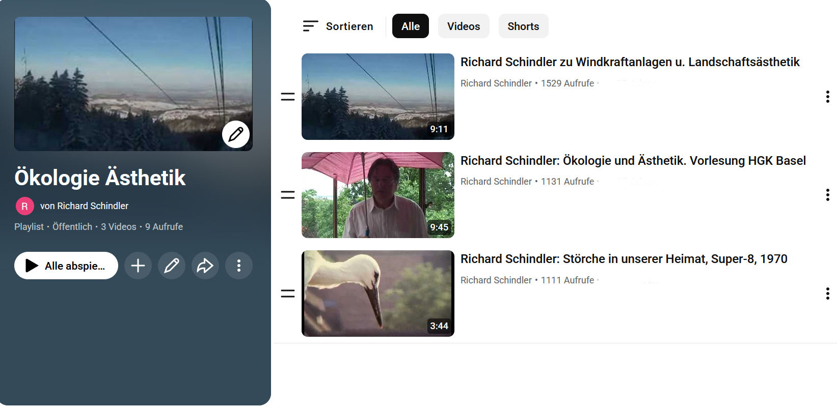 Ökologie Ästhetik Playlist